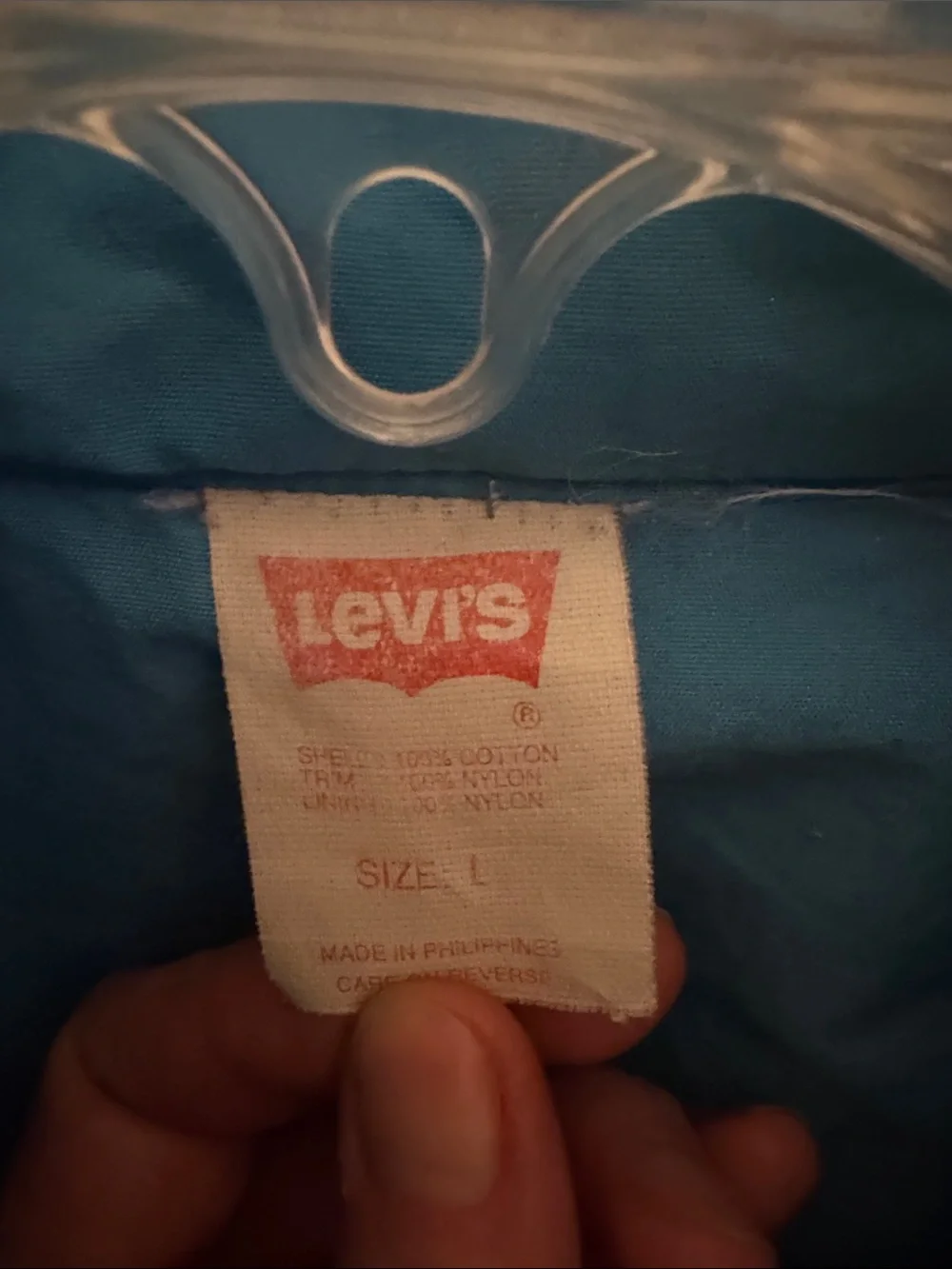 Acid Washed Denim 80s Levi's blue jacket with drawstring, zipper and buttons